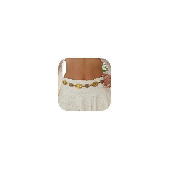Accessories - 9718 Metal Waist Chain Belt For Women Cowgirl Chain Concho Belts For Dresses